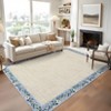 Washable Modern Floral Living Room Rugs, Soft Non Slip Bordered Bedroom Carpet, Ultra Thin Foldable Accent Mat for Dining Room - 3 of 4
