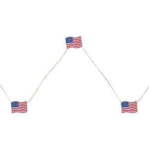 Northlight 20-Count Patriotic Americana USA Flag LED Fairy Lights, 6.25ft, Copper Wire - 1 of 4