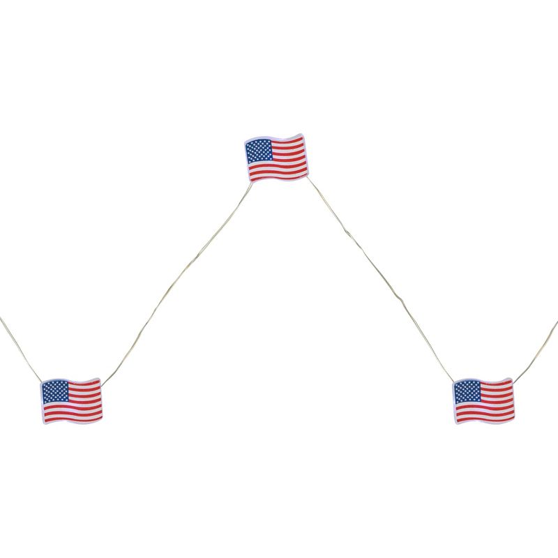 Northlight 20-Count Patriotic Americana USA Flag LED Fairy Lights, 6.25ft, Copper Wire, 1 of 6