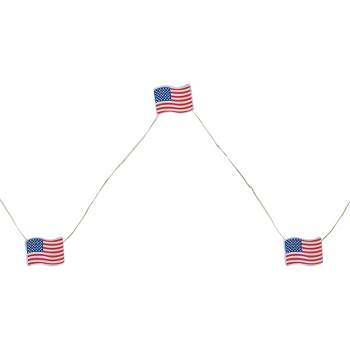 Northlight 20-Count Patriotic Americana USA Flag LED Fairy Lights, 6.25ft, Copper Wire