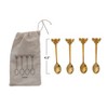 Storied Home Farmhouse Brass Spoons with Bee Handles in Drawstring Bag, Brass Finish - 2 of 2