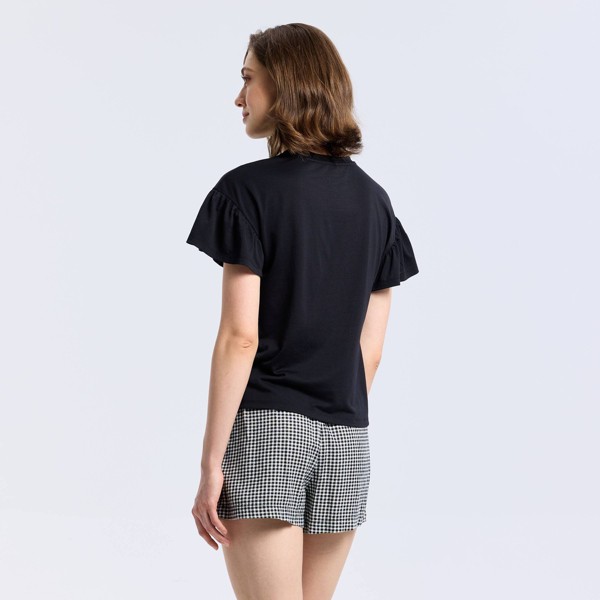 Top de Cuello Redondo de Manga Corta con Volantes para Mujer - A New Day™ 3