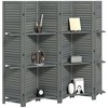 HOMCOM 67" Tall Wood Privacy Screen Room Divider with 3 Display Shelves, and Folding Storage for Bedroom or Home Office - 4 of 4
