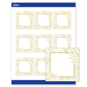 Avery Square Business Cards, Gold Florals, 2.5" x 2.5", 90 Total - 1 of 4