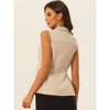 Allegra K Women's Office Elegant Notched Collar V-Neck Button-Down Sleeveless Vest - 3 of 4