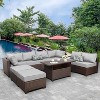 Lviden 9 Pieces Wicker Patio Furniture Set Outdoor PE Rattan Sectional Conversation Sofa Set - 4 of 4