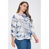 WEST K Women's Plus Size Sophia Three Quarter Sleeve Blouse - 2 of 4