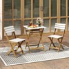 Costway 3-Piece Folding Patio Bistro Setwith Slatted Design Small Outdoor Furniture Set - 4 of 4