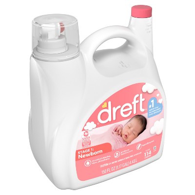Dreft Stage 1: Newborn HE Compatible Hypoallergenic Baby Liquid Laundry Detergent - 150 fl oz