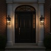 ALOADECOR Modern Matte Black Outdoor Wall Lantern with Clear Tempered Glass Open Bottom Design Light Fixture for Entryway (¨2 Pack) - 2 of 4