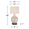 360 Lighting Waylon Modern Table Lamp with Round Black Marble Riser 28" Tall Mercury Glass Tapered Drum Shade for Bedroom Living Room Bedside Home - 4 of 4