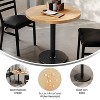 Flash Furniture Bennett Round Solid Wood Commercial Indoor Tabletop with 18" Round Dining Height Rust-Resistant Cast Iron Base - 3 of 4