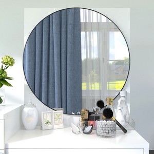 Bathroom Vanity Mirror, Black Bathroom Mirrors for Wall, Wall Mounted Mirror, Aluminum Alloy Frame, Vertical & Horizontal - 1 of 4