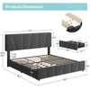 Twin/Full/Queen/King Bed Frame with Adjustable Headboard & 2/4 Drawers, Linen/Vel vetUpholstered Platform Bed Frame, No Box Spring Needed - 3 of 4