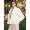 Seta T Women's Fleece Cropped Faux Fur Long Sleeve Pockets Shaggy Warm Winter Jacket - 2 of 4