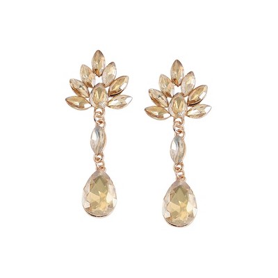 SOHI Women's Gold Dazzling Drop Earrings