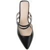 Journee Signature Womens Genuine Leather Kaitlynn Mules Low Block Heel Almond Toe Pumps - image 4 of 4