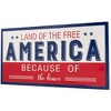 Northlight Land of the Free Because of the Brave Patriotic Metal Wall Sign - 20" - 4 of 4