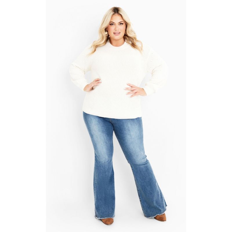 Women's Plus Size Paige Sweater - ivory | AVENUE, 3 of 8
