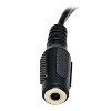 Tripp Lite 3.5-mm Female to 2 RCA Male Stereo Audio Y-Splitter Adapter Cable, Black with Color-Coded RCA Jacks, 6 In., TRPP31606N - 3 of 3