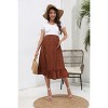 Maternity Skirt Women's High Waist Floral Print Maternity Skirts Ruffled Tiered Casual A Line Swing Boho Skirts - 2 of 4