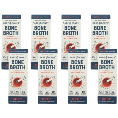 Bare Bones Broth Beef Instant Beverage Bone Broth Beverage Mix - Case of 8/2.11 oz