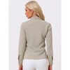 INSPIRE CHIC Women's Long Sleeve Pleated Tie Neck Office Blouses - 4 of 4
