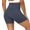 BLUEMING Womens Workout Shorts High Waisted Legging Ribbed Seamless Tummy Control Yoga Running Biker Shorts - 2 of 4