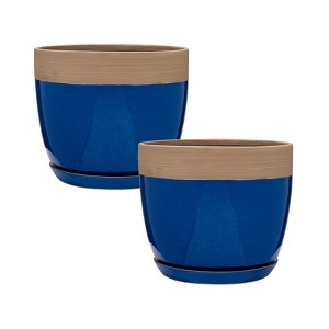 Southern Patio 8" Ana Planter in Navy Finish (2 Pack) - Southern Patio - 1 of 3