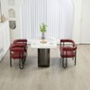 Akoasm Modern Chenille Loveseat With 2 Seater Sofa Couch With Arms Metal Legs-Wine Red - 4 of 4