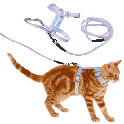 Unique Bargains Lightweight Cat Harness and Leash Set for Large and Small Cat Travel Walking Medium Purple