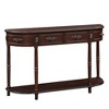 JANSNO 52" Retro Curved Wood Console Table with Shelf & Drawers for Living Room Hallway - 2 of 4