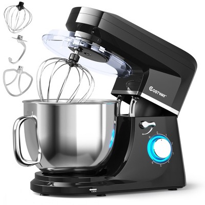Costway 7.5 QT Tilt-Head Stand Mixer 6 Speed 660W with Dough Hook Beater White\Black\Red\Silver