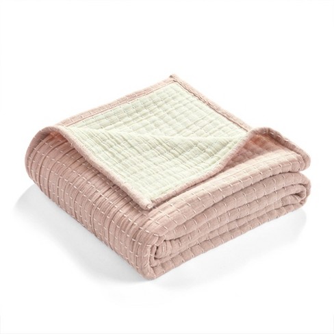 Adult Muslin Blankets Blush / Throw: 50 x 60