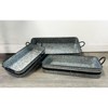 Essential Decor & Beyond 3-Piece Set Galvanized Steel Modern Industrial Rectangular Tray with Black Lining and Metal Handle - 2 of 4