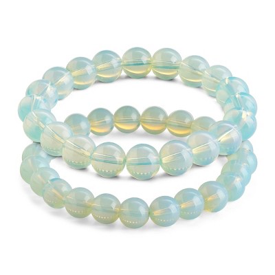 SHINE by Sterling Forever Glass Opal Beaded Stretch Bracelet