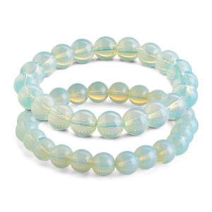 SHINE by Sterling Forever Glass Opal Beaded Stretch Bracelet - 1 of 4
