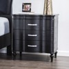 Gulches Glam Style Black Nightstand Crystal like Acrylic Handles, Curved Fronts, Felt Lined Drawer, 27"W x17"D x28"H - 2 of 4