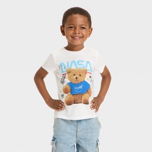 Toddler Boys' NASA Bear T-Shirt - White - 1 of 4