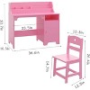 Kids Study Desk with Chair,Wooden Children Study Table, Kids Desk & Chair Sets with Hutch and Storage Cabinet , Student Writing Desk for Kids - 2 of 4