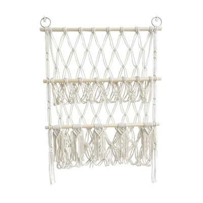 TROPOW Organizer per giocattoli di peluche, in rete boho macram¨¨, per bambini, sala giochi, camera da letto
