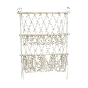 TROPOW Organizer per giocattoli di peluche, in rete boho macram¨¨, per bambini, sala giochi, camera da letto - 1 of 4
