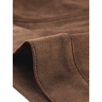Женские куртки INSPIRE CHIC Women's Turn-Down Collar Flap Pockets Snap Button Faux Suede Jacket Medium Army Green — фото 5