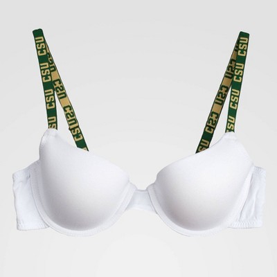 NCAA Colorado State Rams Demi Cup Bra with Logo Elastic - White 32B