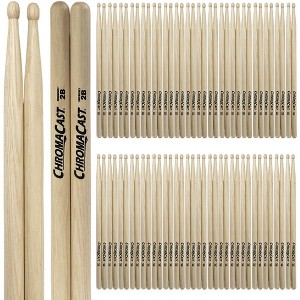 ChromaCast 2B USA Made Hickory Drumsticks Pair - Wood Tipped - Drum Sticks Tour Tested by Pro Drummers - Real American Hickory Wood - 1 of 4