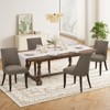 Set of 2 Mid-Century Upholstered Dining Chairs with Wood Legs, Fabric Side Chairs with Back for Kitchen, Dining Room, or Restaurant - Beige - 2 of 4