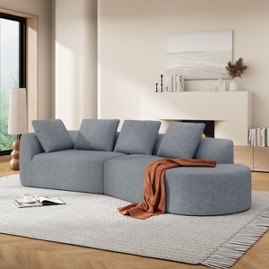 VAISP-Modern 2-Piece Curved Green Sectional Sofa with Chaise Lounge, High-Density Sponge, Pearl Upholstery, Right-Facing for Living Room - 1 of 4