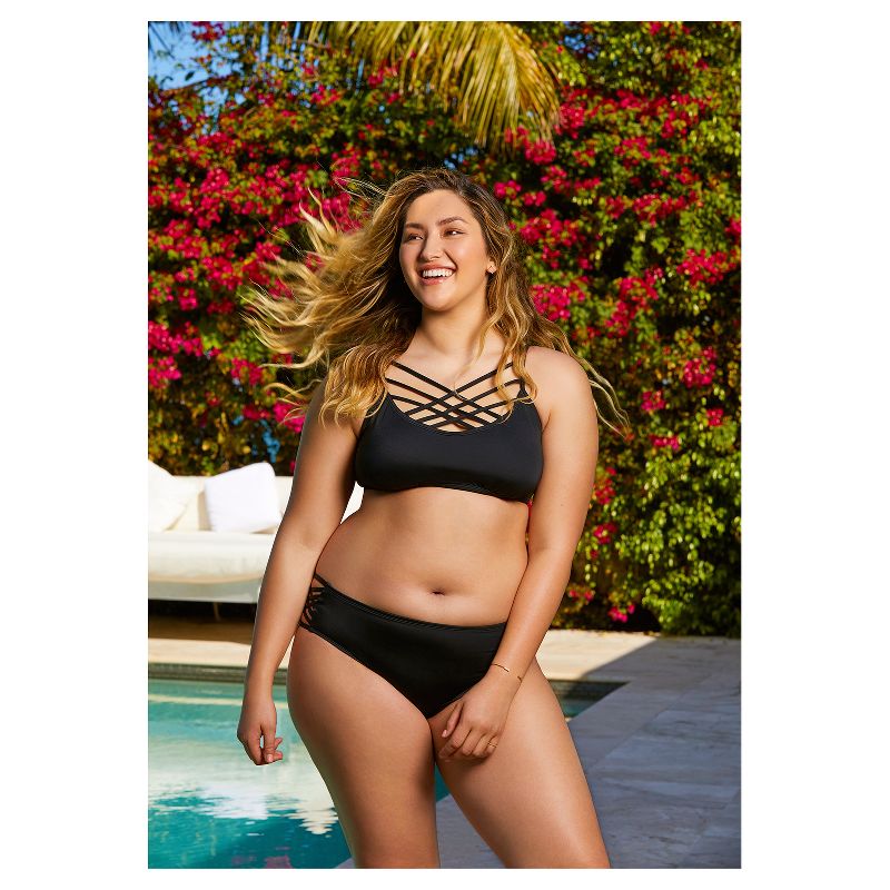 Women&#39;s Slimming Control Strappy Bikini Swim Bottom - Black - S - Beach Betty by Miracle Brands, 5 of 6