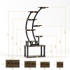 9-Tier Metal Plant Shelf, Adjustable Grow Lights Indoor Stand, Rustic Brown Multi-Layer Display Rack for Living Room Decor - Coolbibila - 4 of 4