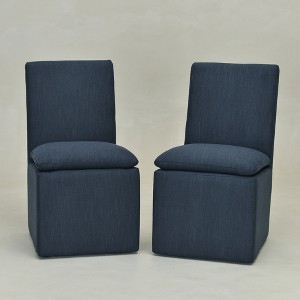 KINWELL 21"W Performance Fabric Dining Chair with Casters (Set of 2) - 1 of 4